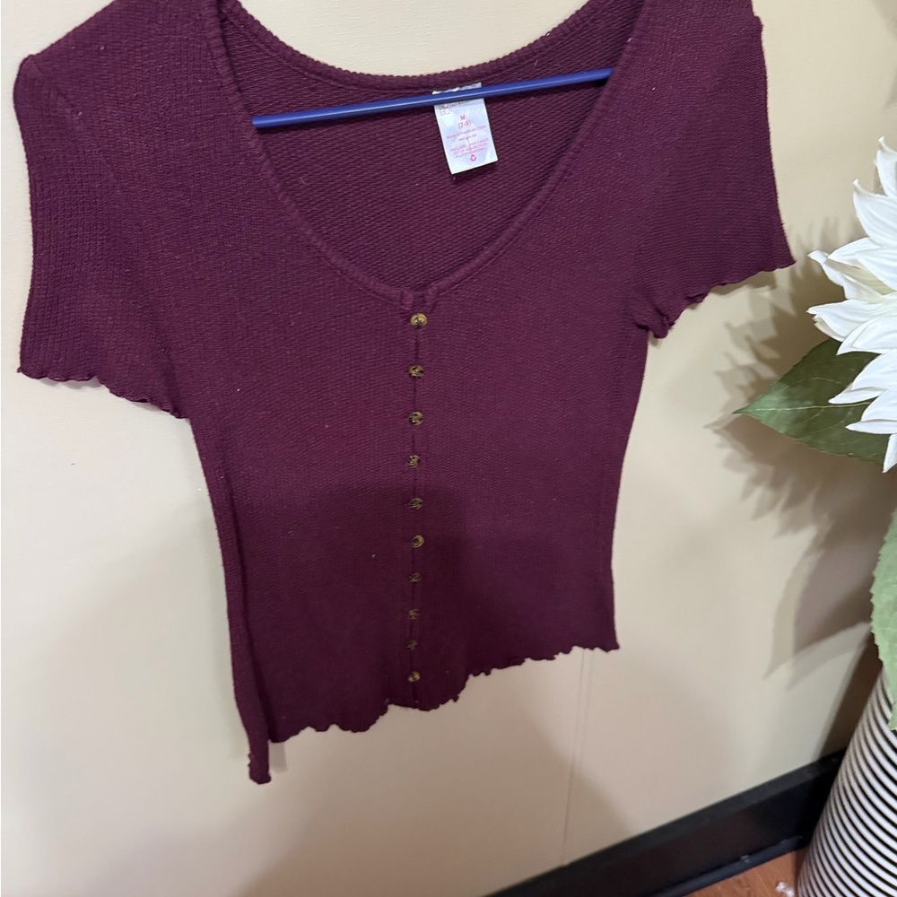 Women's Burgundy Knit Top